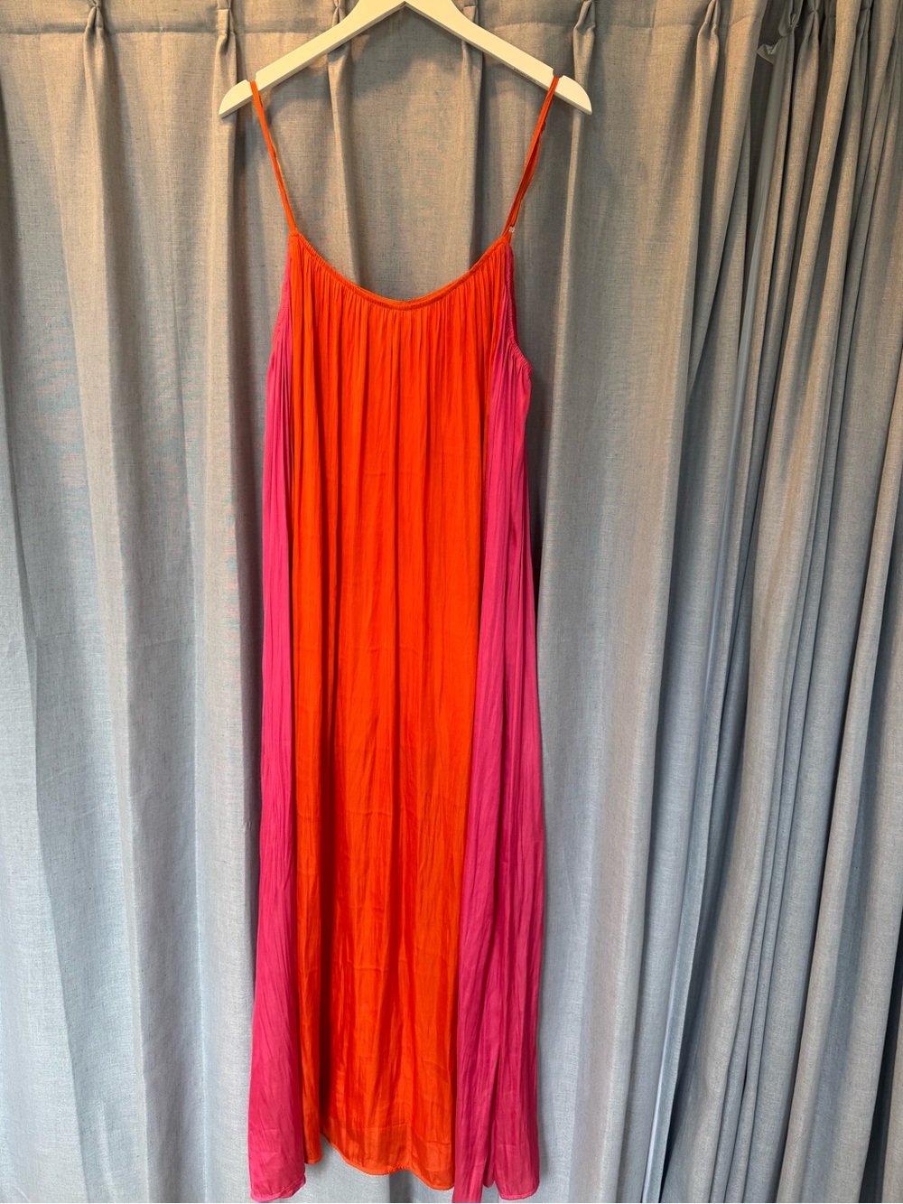 NWOT Strut + Bolt Fuchsia and Orange Pleated Maxi Dress
